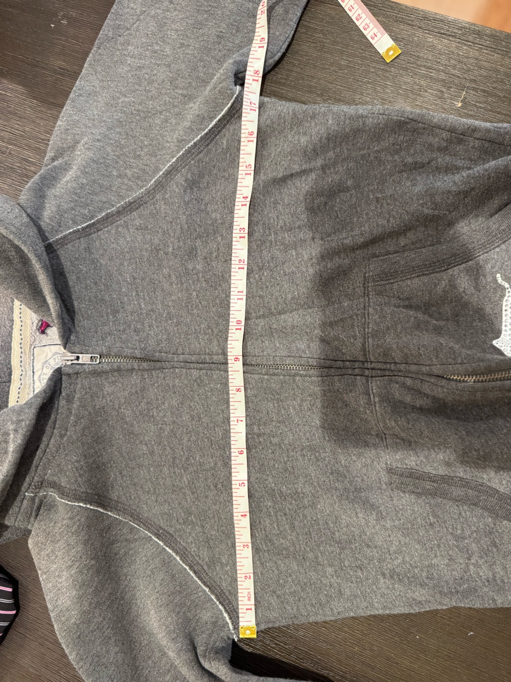 Victoria's Secret PINK Dark Gray Zip-Up Hoodie - Picture 8 of 9